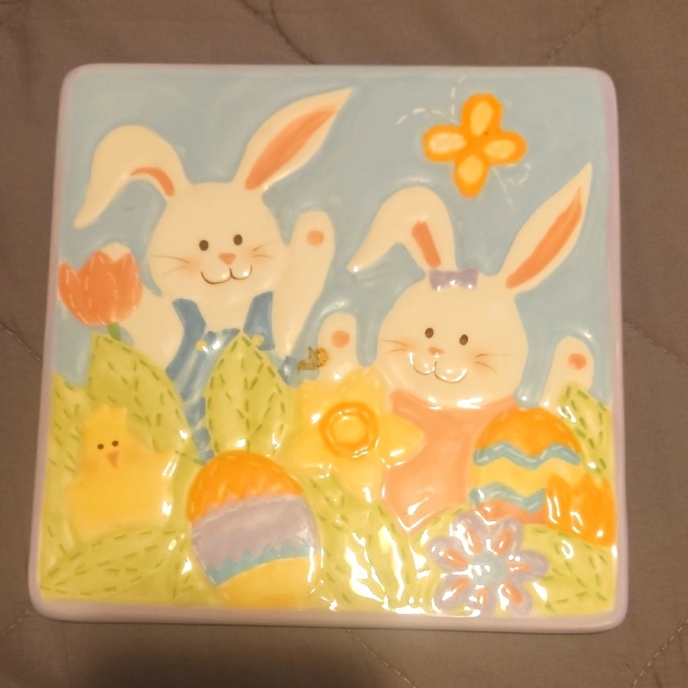 Easter Bunny Ceramic Decor Set of 2